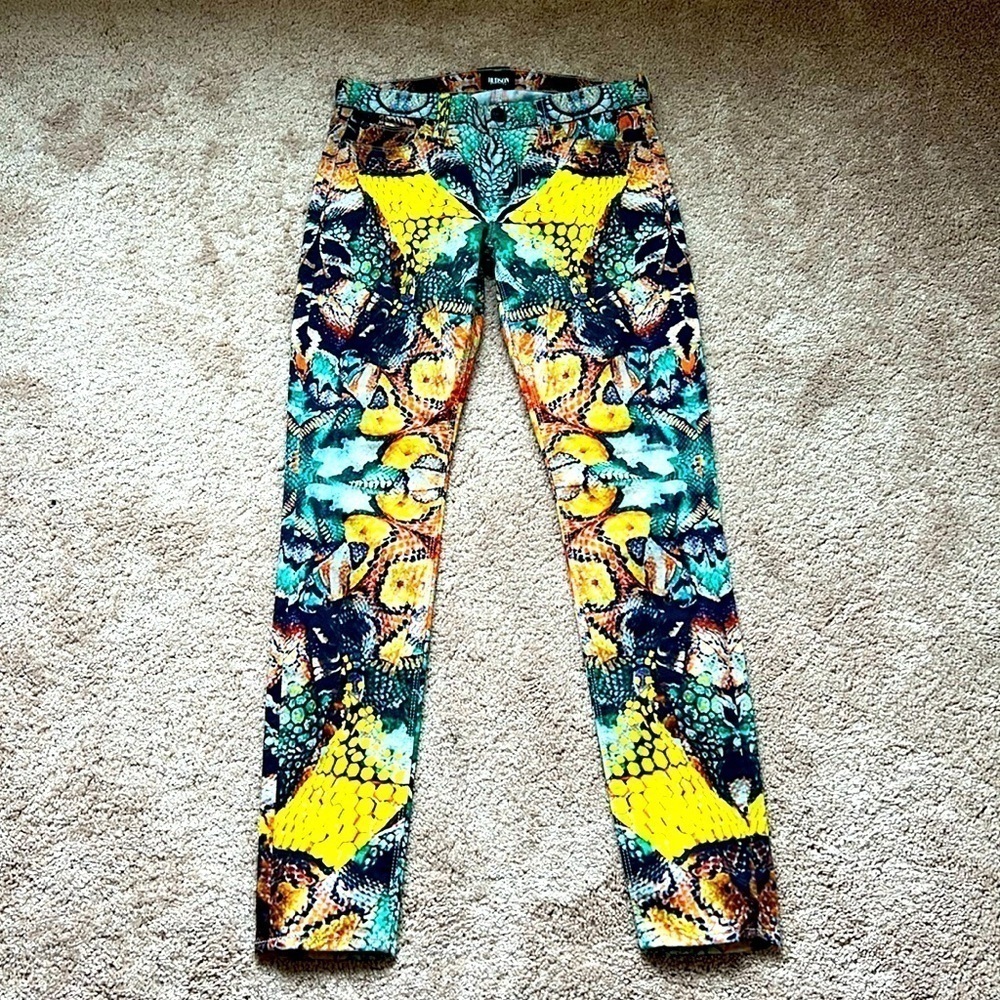 Hudson Nico Super Skinny Snake Print Midrise Jeans size 26